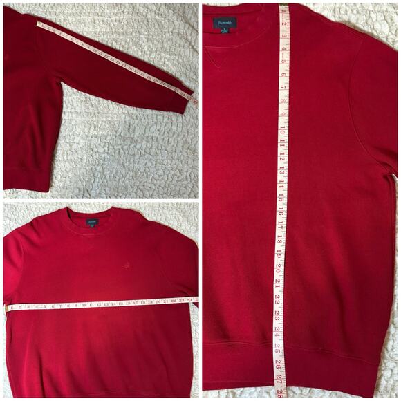 Faconnable 100% Cotton Crew Neck Sweater Red Men’s Size Large L - Picture 8 of 8